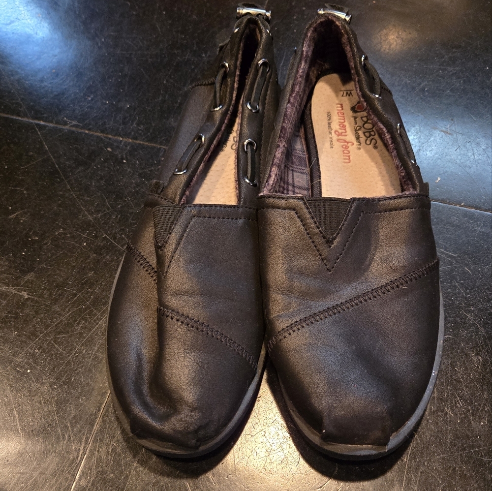 Bobs From Sketchers Memory Foam Slip On Shoes Bla… - image 1